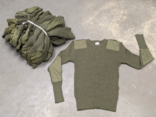 Army Green Round Neck Wool Jumper - Pack of 10